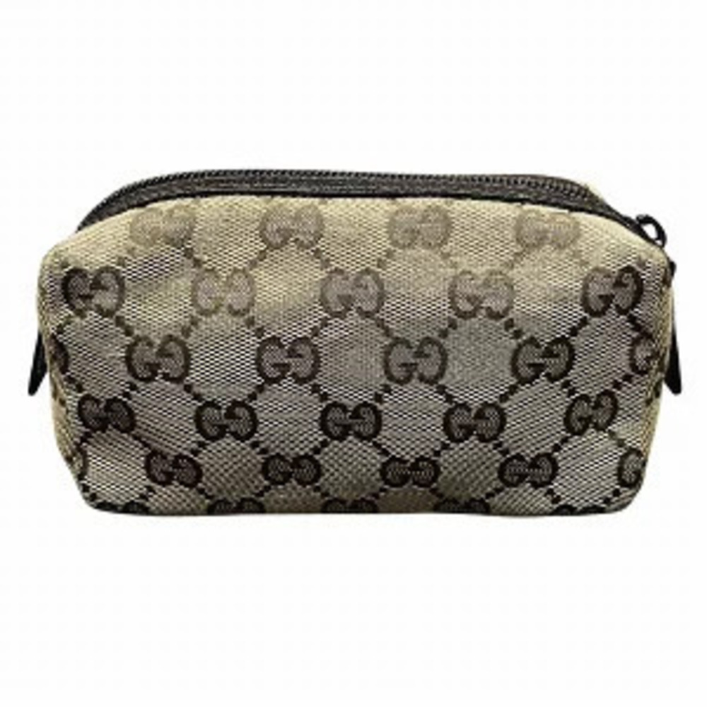 Gucci Accessories Pouch GG Clutch Canvas Bag Black